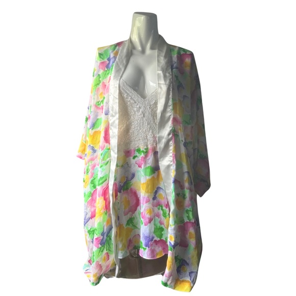 Victoria's Secret Other - Vintage 90’s Victoria’s Secret Gold Label Floral and Lace Nighty Lingerie Size M